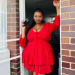 Red Frill Elastic Short Dress