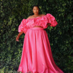 Pink Maxi Skirt and Rushed Top