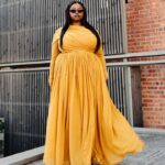 Mustard Mesh Maxi Dress