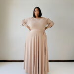 Nude Stretch Maxi Dress