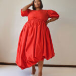 Red Ballon Maxi Dress