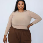 Long Sleeved Nude Stretch Top