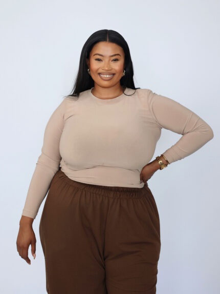 Long Sleeved Nude Stretch Top