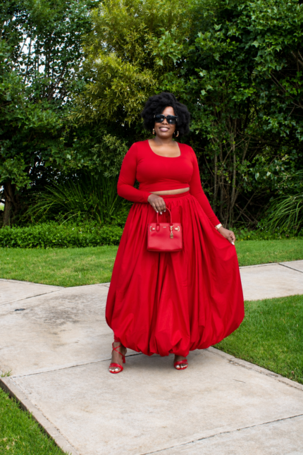 Red Balloon Maxi Skirt