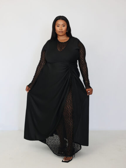 Black Lace Maxi Dress