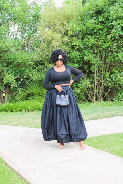 Black Balloon Maxi Skirt
