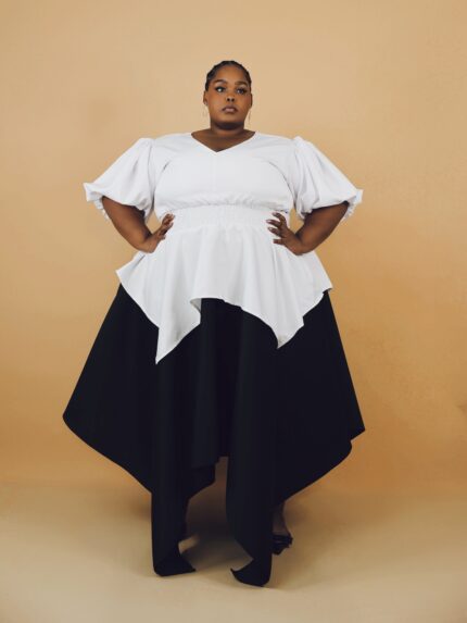 Black Maxi Skirt and White Top
