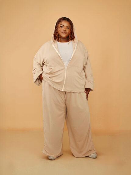 Nude Drawstring Tracksuit 2 Piece Set