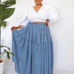 Royal Blue Floral Maxi Skirt