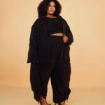 Black Drawstring Tracksuit 2 Piece Set