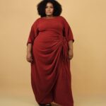 Burgundy Pants and Kaftan Set