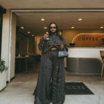 Black Stripped Maxi Skirt & Zipper Jacket