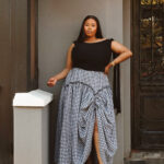B&W Checked Maxi Skirt