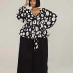 Polka Dot Peplum Blouse