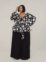 Polka Dot Peplum Blouse