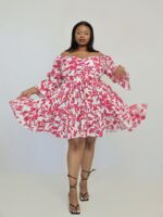 Pink Floral Doll Dress