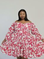 Pink Floral Doll Dress - Image 3